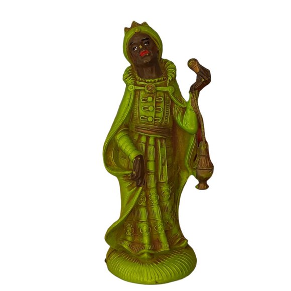 Balthazar Nativity Figurine Green Resin 5" Tall Made in Italy - Picture 1 of 5